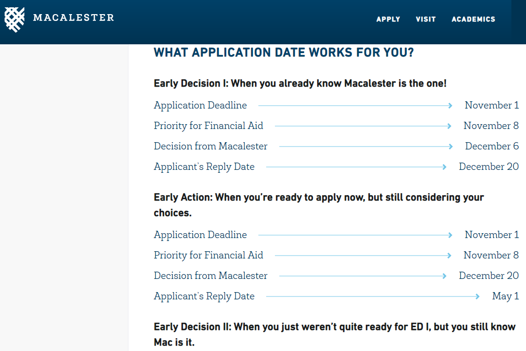 美国玛卡莱斯特学院新增EA申请