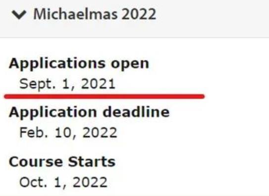 2023fall申请，9月1日牛剑大学开放申请